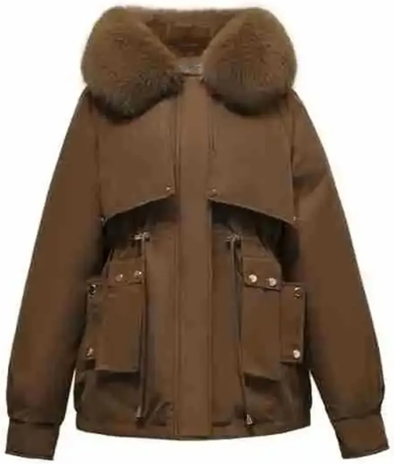 Dvbfufv Women's Winter Padded Jacket Women's Down Cotton Jacket Female Elegant Loose Thicken Warm Parka Coats