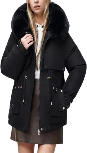 Dvbfufv Women's Winter Padded Jacket Women's Down Cotton Jacket Female Elegant Loose Thicken Warm Parka Coats