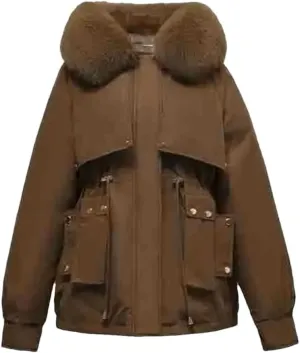 Dvbfufv Women's Winter Padded Jacket Women's Down Cotton Jacket Female Elegant Loose Thicken Warm Parka Coats