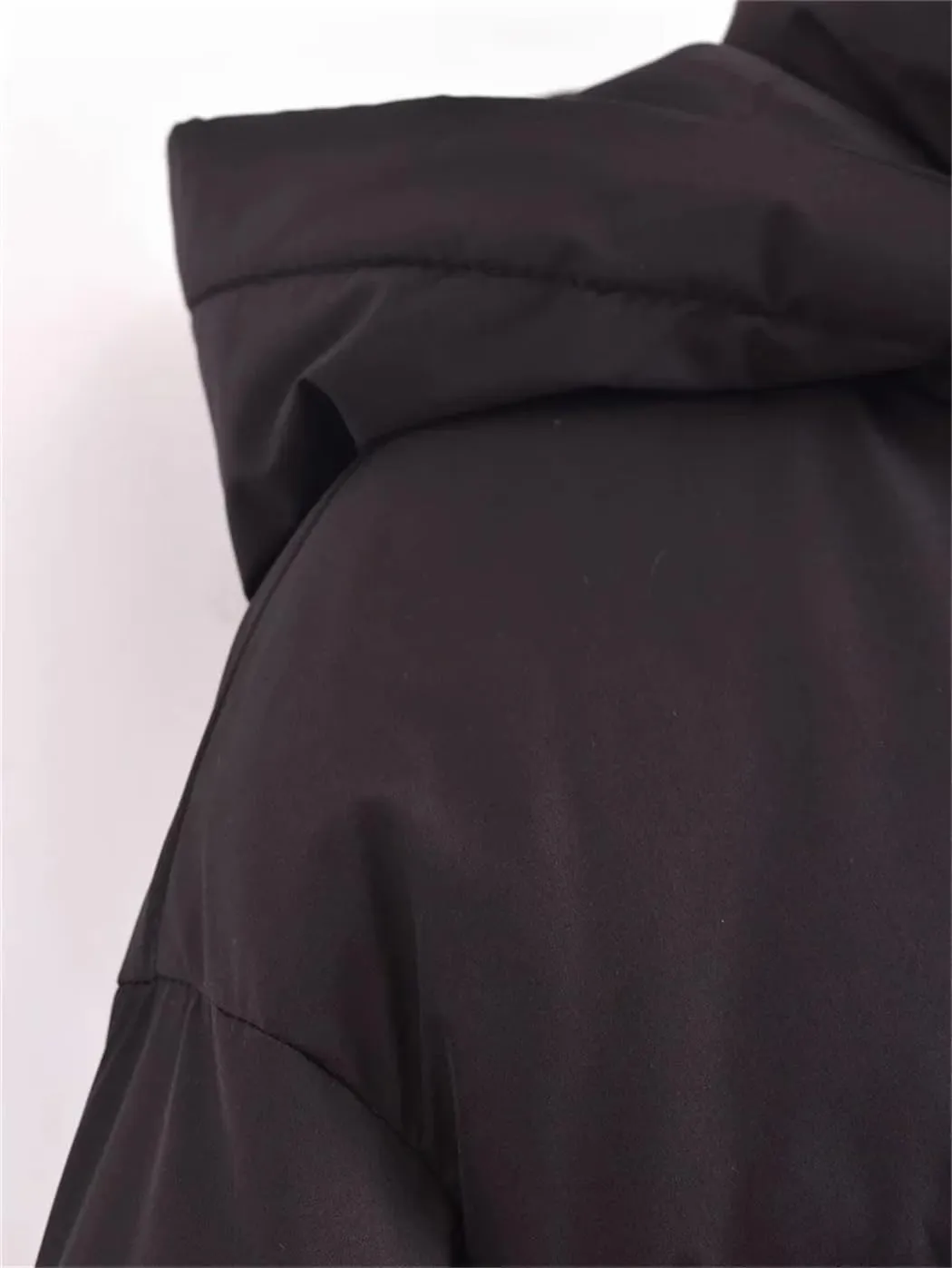 Dvbfufv Women's Winter Puffer Jacket Women Hooded Snowboard Cropped Cotton Padded Parka Jacket Windbreaker Coat