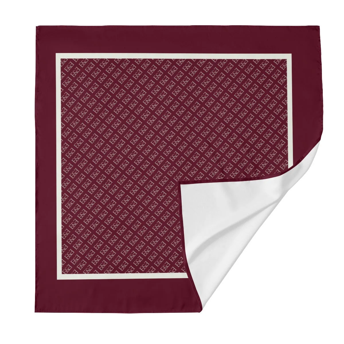 E&E Signature Red-Wine Silk Scarf.