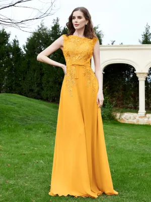 Elegant Illusion Lace Appliqued Dress With Buttons Tangerine