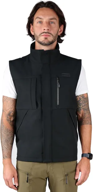 Ellobird Men's Softshell Vest, Warm Windproof Zip Pockets Waterproof Outerwear, Casual Hiking Travel Golf Sleeveless Jacket