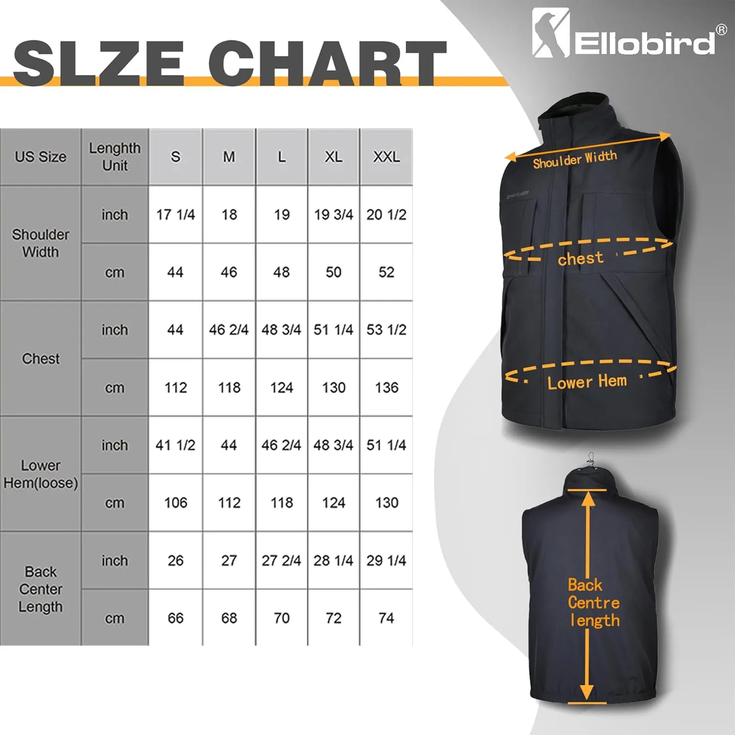 Ellobird Men's Softshell Vest, Warm Windproof Zip Pockets Waterproof Outerwear, Casual Hiking Travel Golf Sleeveless Jacket