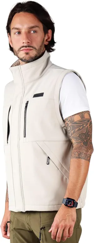 Ellobird Men's Softshell Vest, Warm Windproof Zip Pockets Waterproof Outerwear, Casual Hiking Travel Golf Sleeveless Jacket