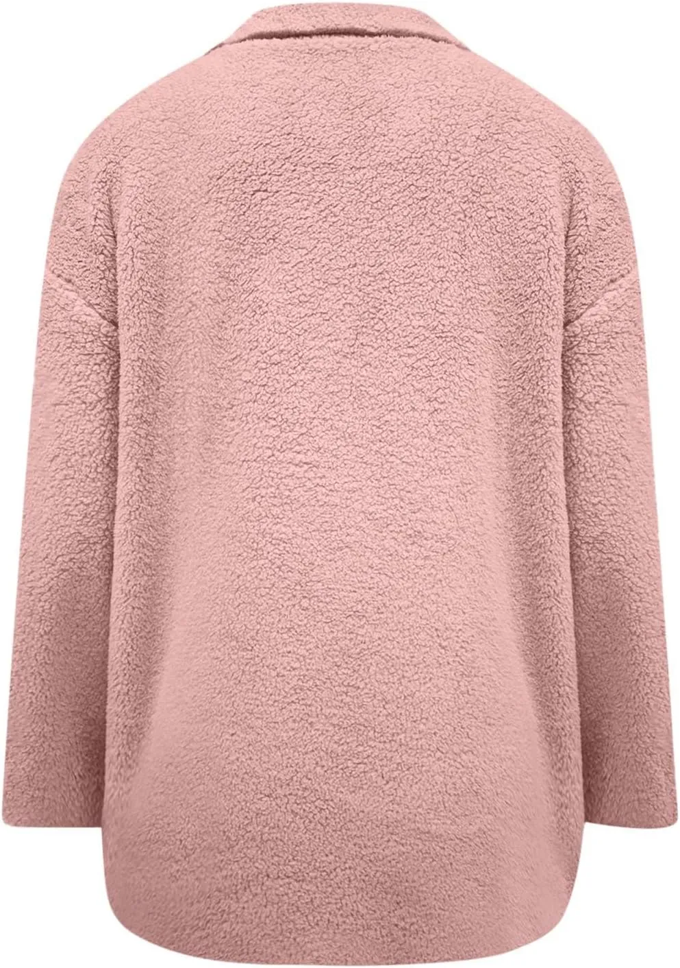 Faux Fur Jacket Shaggy Button Down Lapel Fuzzy Fleece Coat Casual Long Sleeve Warm Plush Sherpa Jacket with Pocket