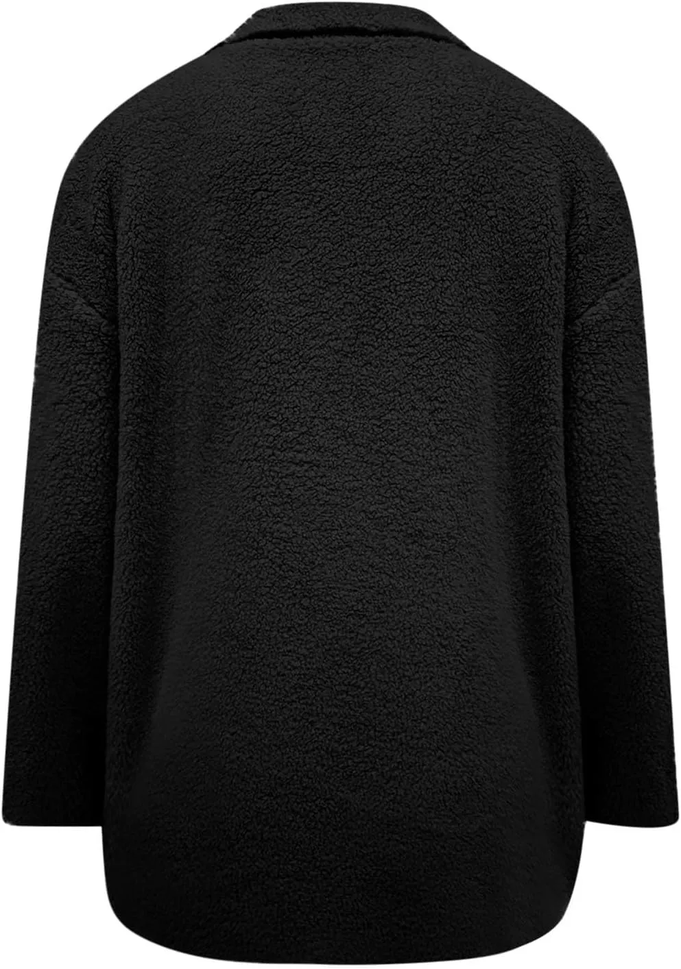 Faux Fur Jacket Shaggy Button Down Lapel Fuzzy Fleece Coat Casual Long Sleeve Warm Plush Sherpa Jacket with Pocket