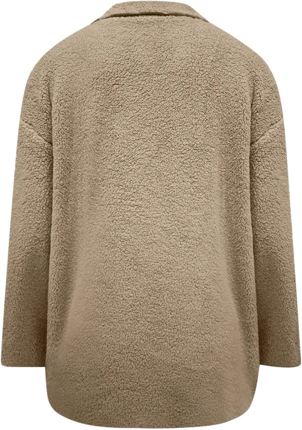 Faux Fur Jacket Shaggy Button Down Lapel Fuzzy Fleece Coat Casual Long Sleeve Warm Plush Sherpa Jacket with Pocket