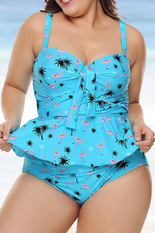 Floral Print High Waist Sweet Tankini