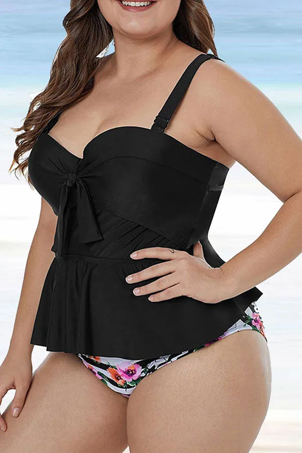 Floral Print High Waist Sweet Tankini