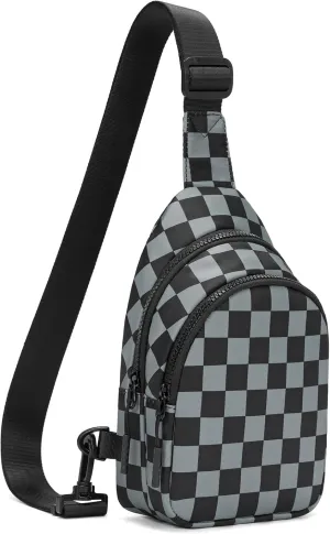 FODOKO Sling Crossbody Bag Main Compartment, Zippered Front Pockets, Adjustable Shoulder Strap, Water-Resistant LightweightNew for 2025 (dark gray)