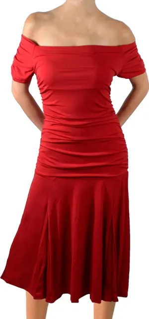 Funfash Plus Size Women Red Short Sleeves Flare Cocktail Party Dress Made in USA