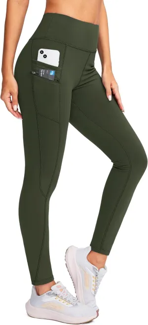 G Gradual Women's Fleece Lined Winter Leggings with Pockets Water Resistant High Waisted Thermal Warm Pants Running Hiking