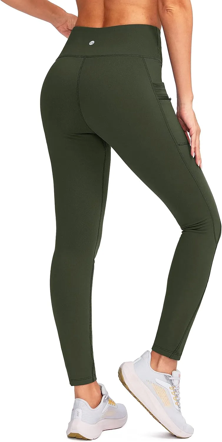 G Gradual Women's Fleece Lined Winter Leggings with Pockets Water Resistant High Waisted Thermal Warm Pants Running Hiking