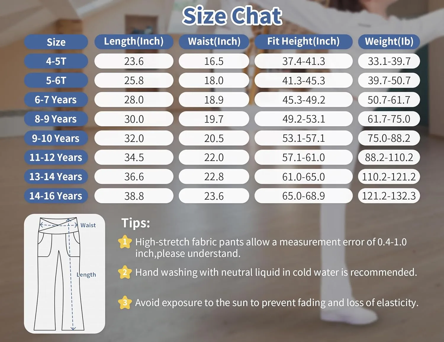 Girls' Leggings Cross Flare Pants with Pockets Black Soft Stretchy High Waisted Pants for Kids Child Yoga Dance