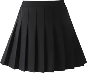 Girls' Pleated Plaid Mini Skirt with Shorts Girl Uniform School Tennis Skater Skirts Skort 2T-14Y