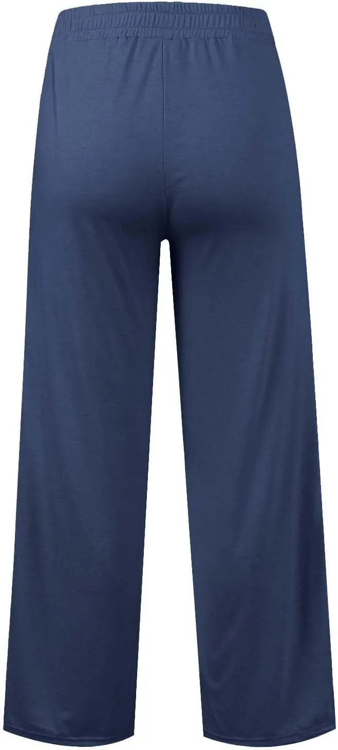 Girls Wide Leg Sweatpants High Waisted Baggy Drawstring Pants Elastic Elevated Seams Loose Active Pants with Pockets