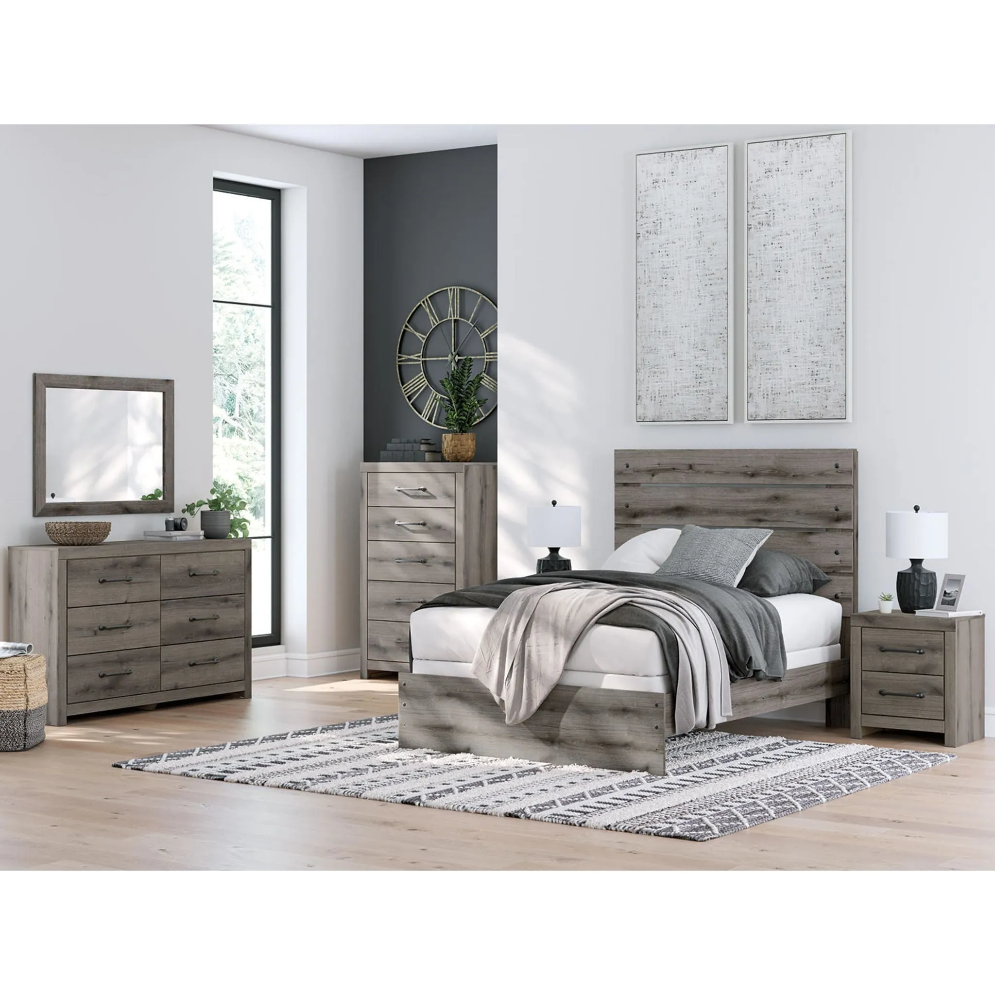Graystorm Full Panel Bed - Brown Gray