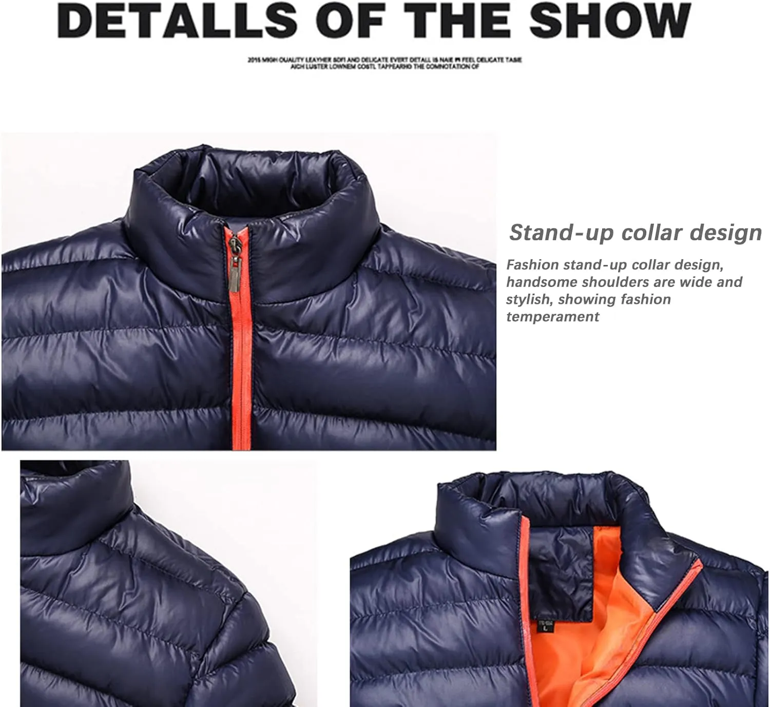 GTHTTT Men Lightweight Cotton Puffer Jacket Padded Insulated Winter Warm Down Coat Zipper Sport Outwear Water-Resistant