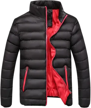 GTHTTT Men Lightweight Cotton Puffer Jacket Padded Insulated Winter Warm Down Coat Zipper Sport Outwear Water-Resistant