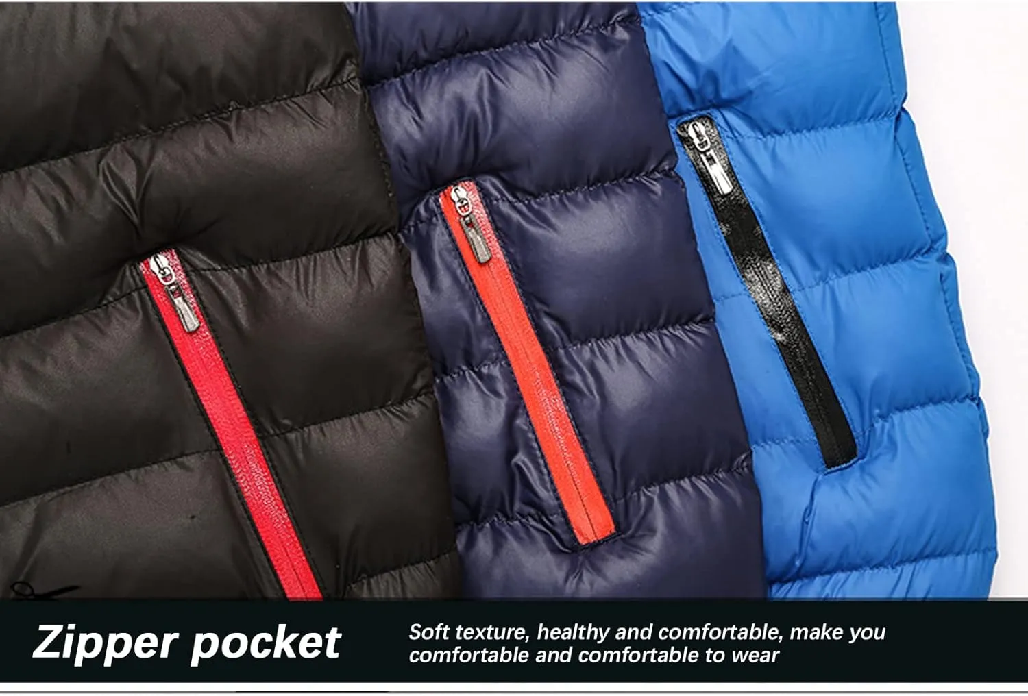 GTHTTT Men Lightweight Cotton Puffer Jacket Padded Insulated Winter Warm Down Coat Zipper Sport Outwear Water-Resistant