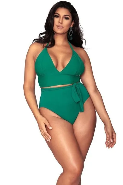 High Waisted Plus Size Bikini Set