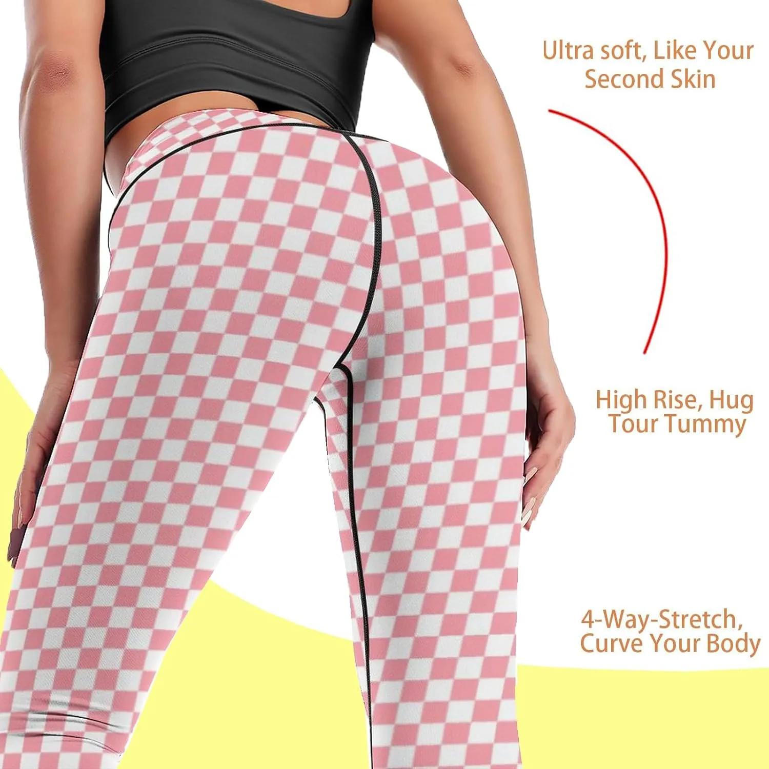 High Waisted Yoga Pants for Women Tummy Control 4 Way Stretch Running Workout Leggings Athletic Yoga Pants