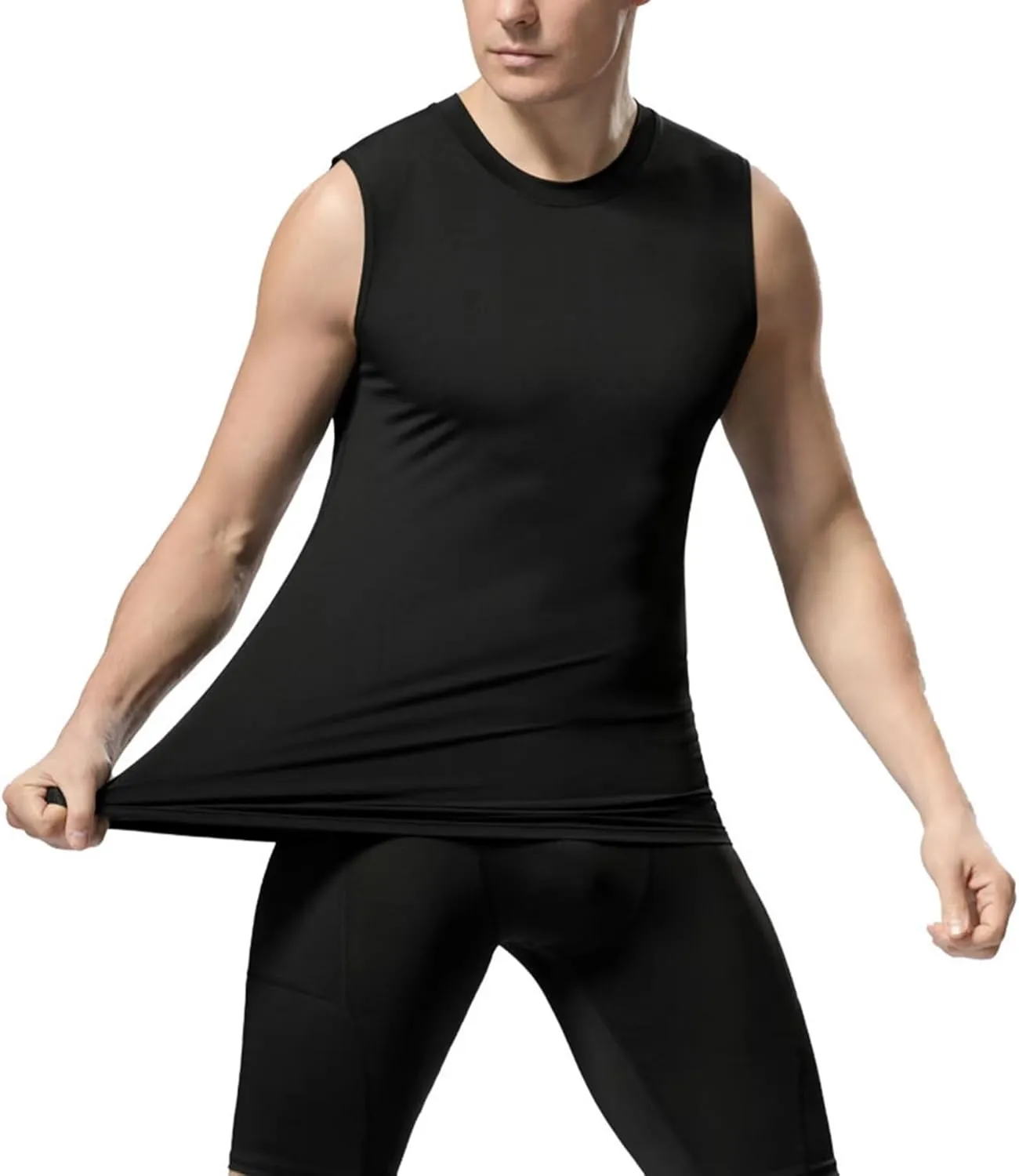 HNVAVQ 3 Pcs Workout Tank Tops for Men Sleeveless Athletic Training Shirts Quick Dry Breathable Gym Vest