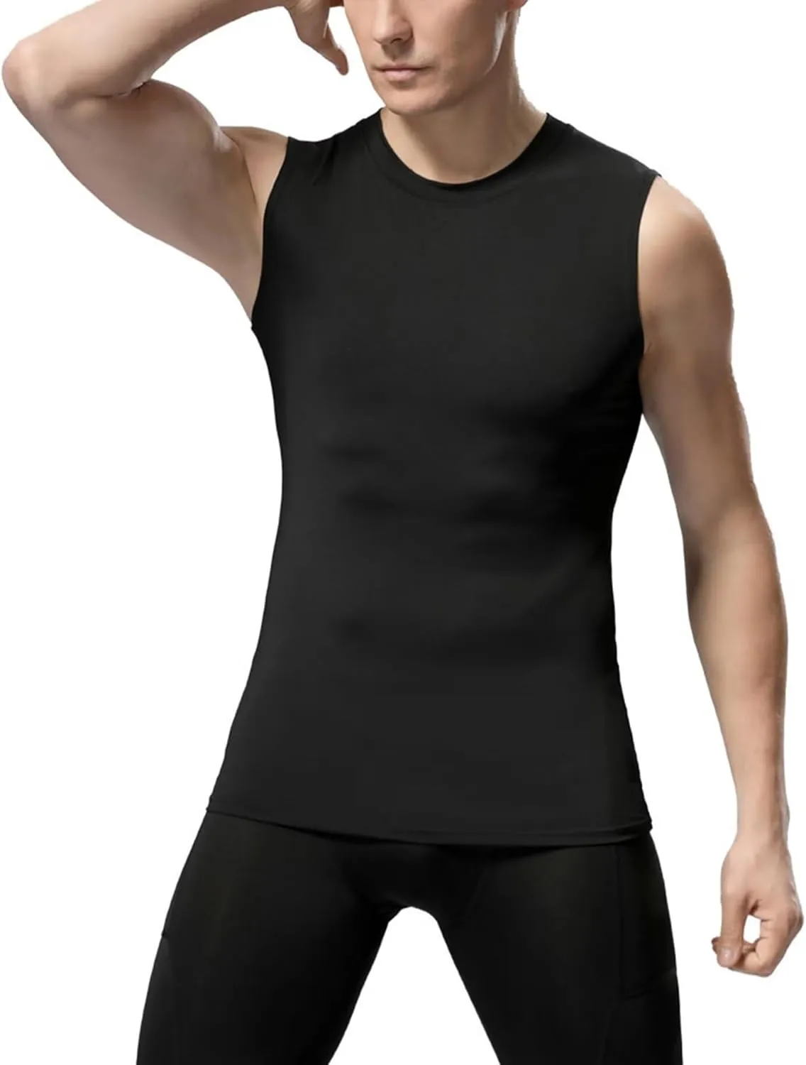 HNVAVQ 3 Pcs Workout Tank Tops for Men Sleeveless Athletic Training Shirts Quick Dry Breathable Gym Vest