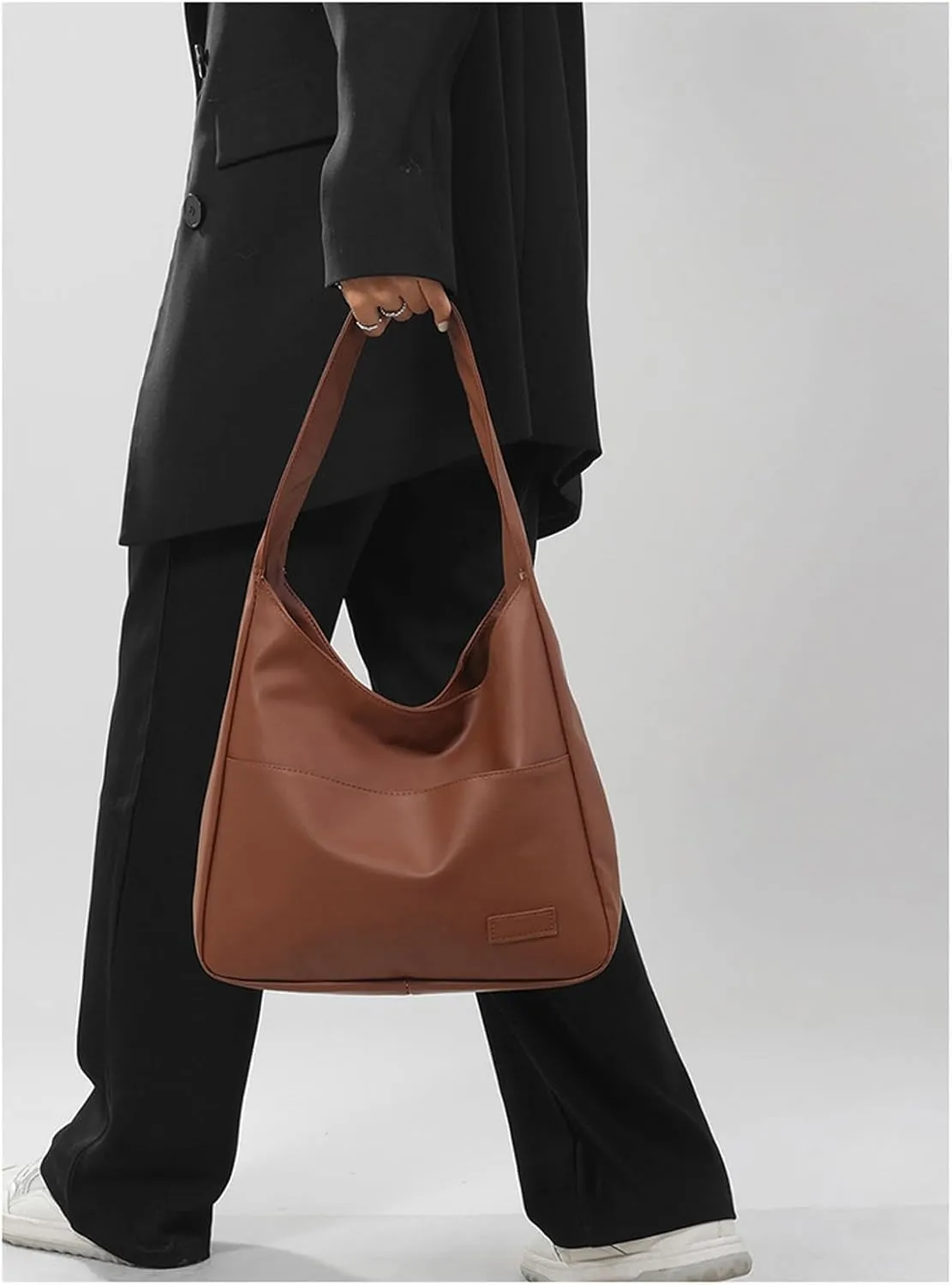 Hobo Bag Women's Fashion Vegetarian Leather Handbag Wallet Casual Trend Large Soft Shoulder Bag