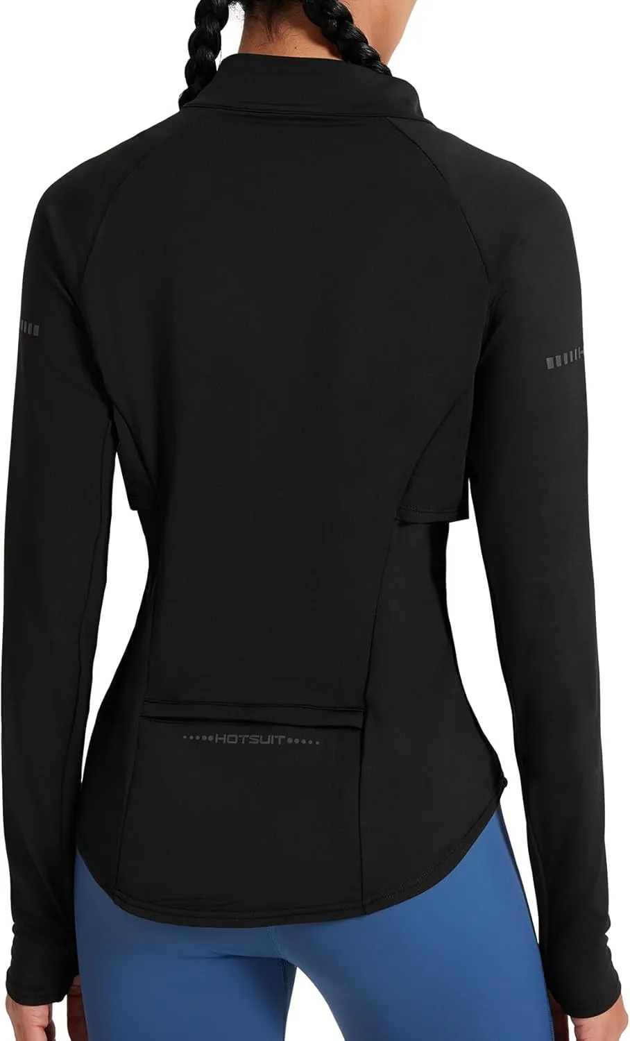 HOTSUIT Womens Running Jacket Thermal Water Resistant Full Zip Cycling Jacket for Winter Reflective