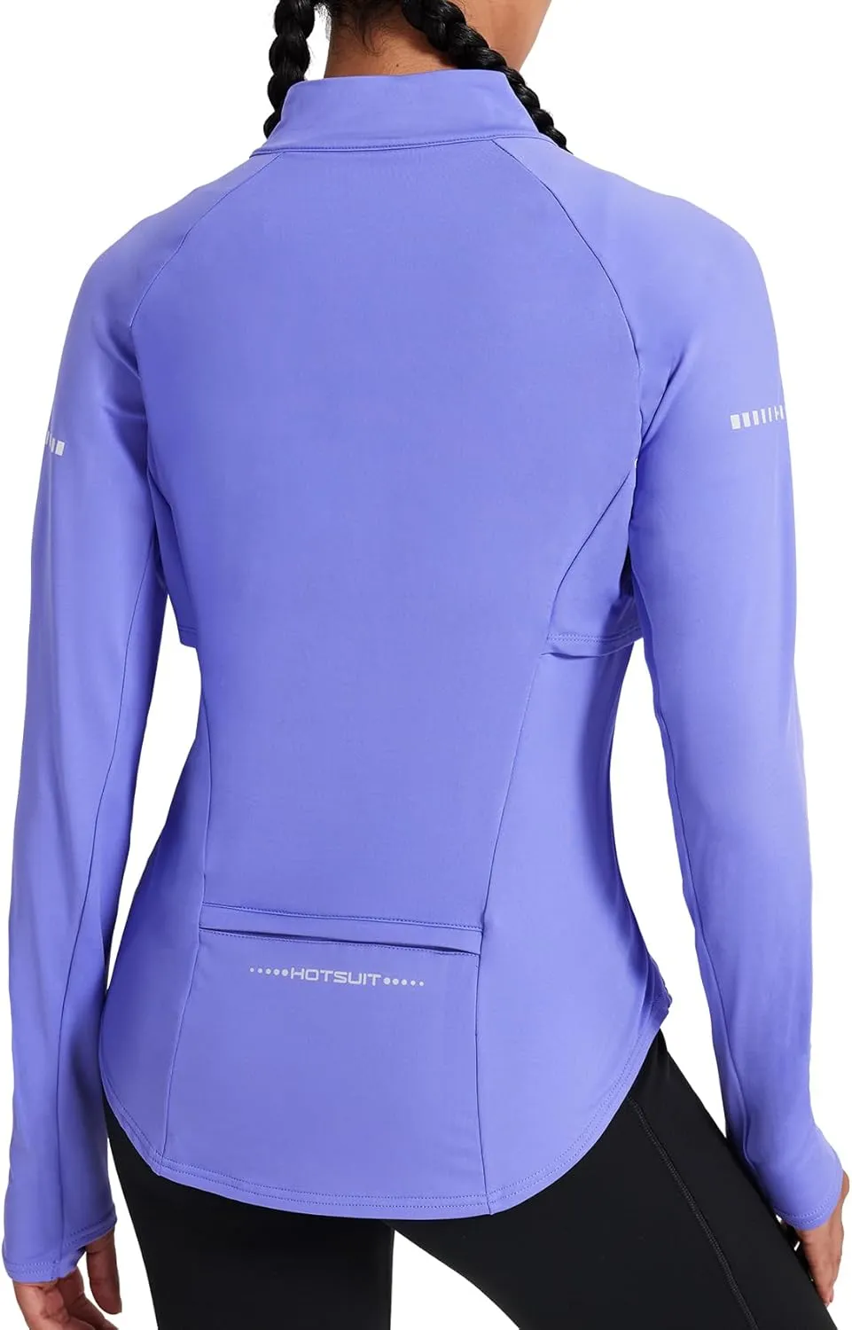 HOTSUIT Womens Running Jacket Thermal Water Resistant Full Zip Cycling Jacket for Winter Reflective