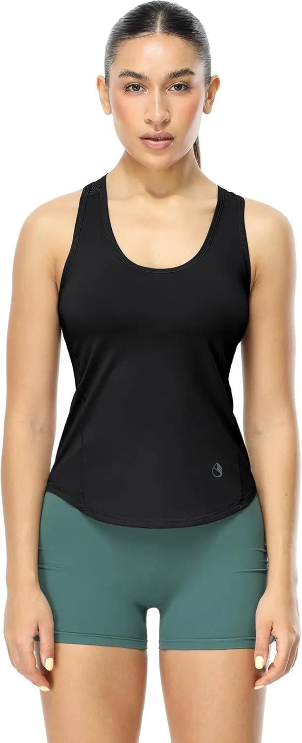 icyzone Racerback Workout Tank Tops for Women, Breathable Quick Dry Gym Athletic Yoga Exercise Running Shirts