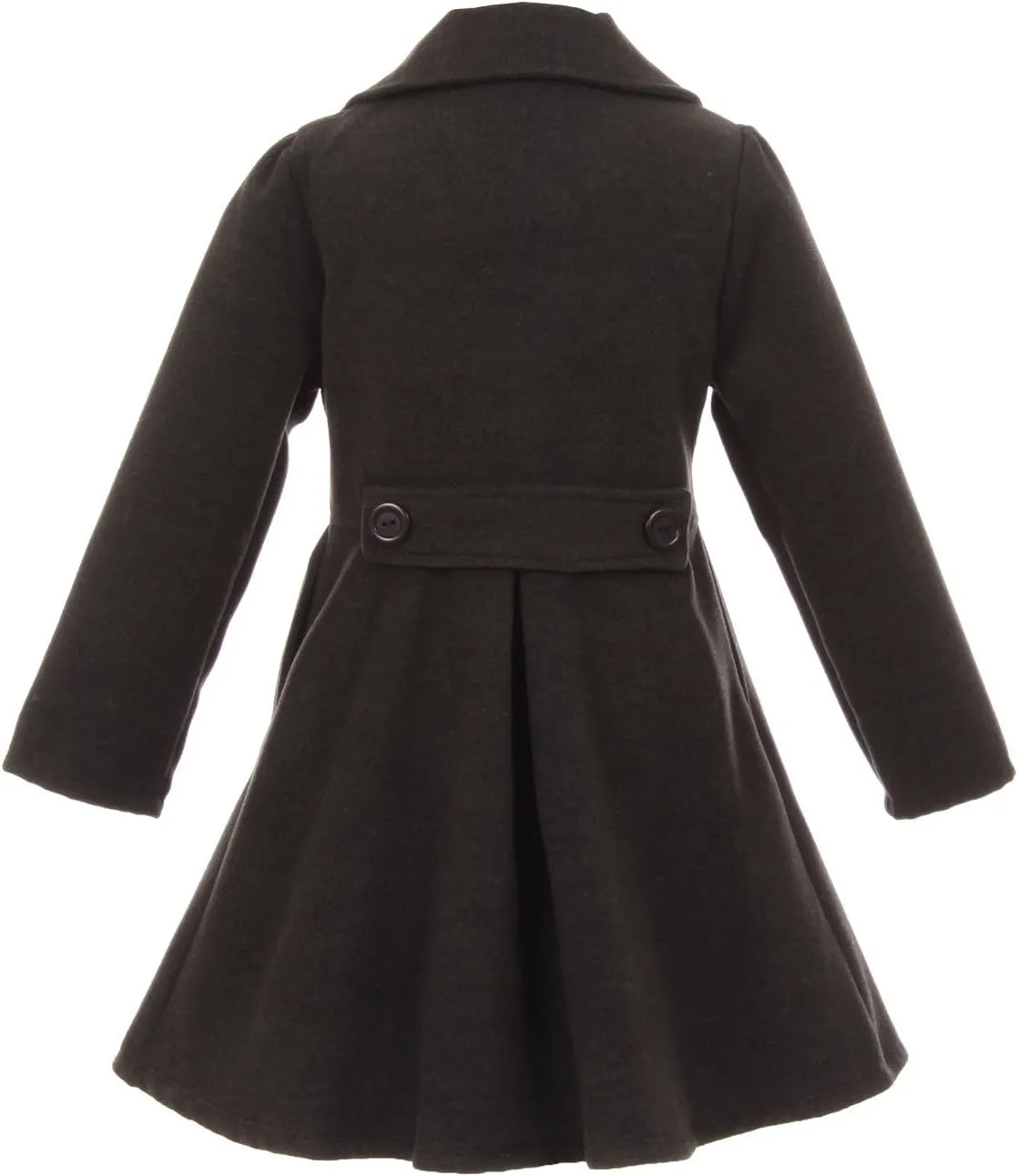 iGirlDress Coat Long Sleeve Button Pocket Long Winter Coat Outerwear