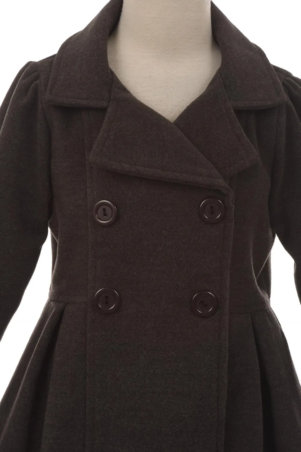 iGirlDress Coat Long Sleeve Button Pocket Long Winter Coat Outerwear