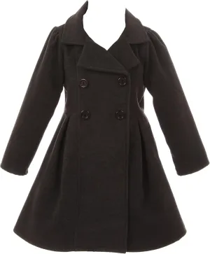 iGirlDress Coat Long Sleeve Button Pocket Long Winter Coat Outerwear