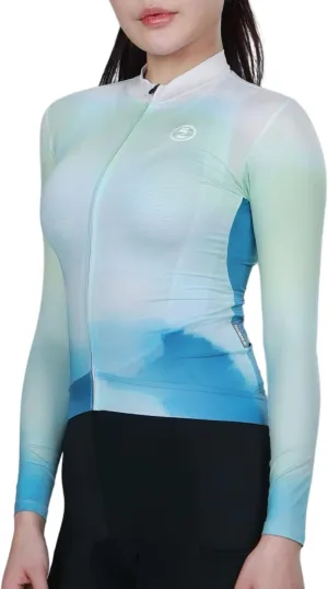 INBIKE Cycling Jersey Women Long Sleeve, Breathable Quick Dry Bike Shirt with 3 Rear Pockets, Reflective Biking Tops