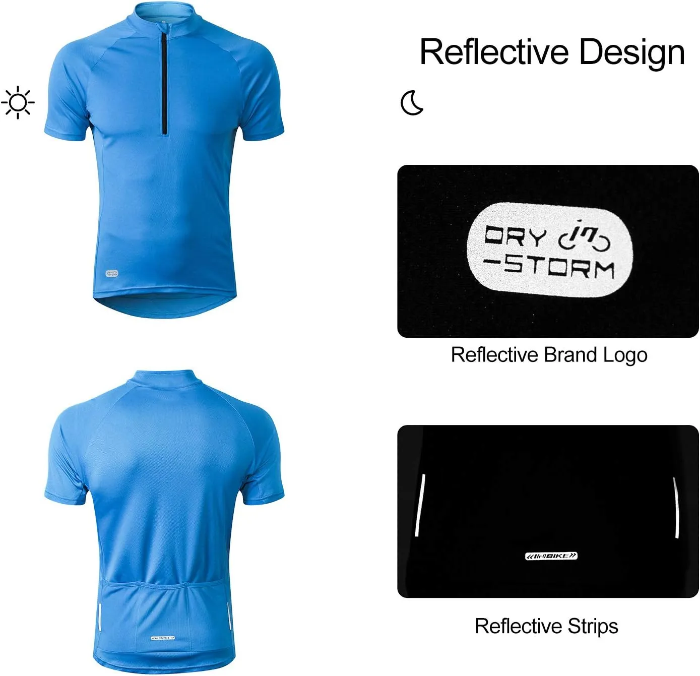 INBIKE Men's Cycling Jerseys Moisture Wicking Short Sleeve Quick Dry Bike Jersey Long Sleeve Running Tops Breathable