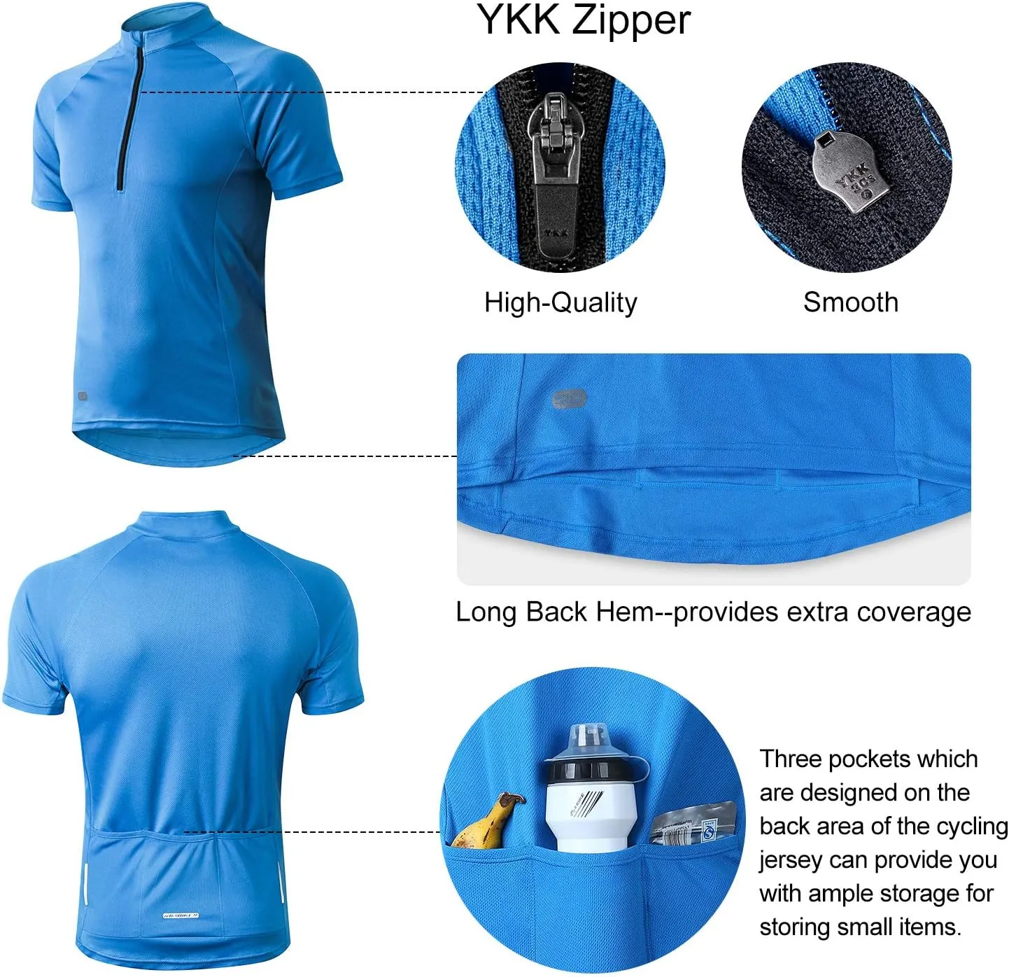 INBIKE Men's Cycling Jerseys Moisture Wicking Short Sleeve Quick Dry Bike Jersey Long Sleeve Running Tops Breathable