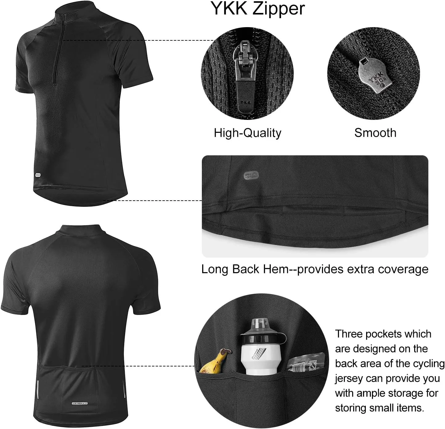 INBIKE Men's Cycling Jerseys Moisture Wicking Short Sleeve Quick Dry Bike Jersey Long Sleeve Running Tops Breathable