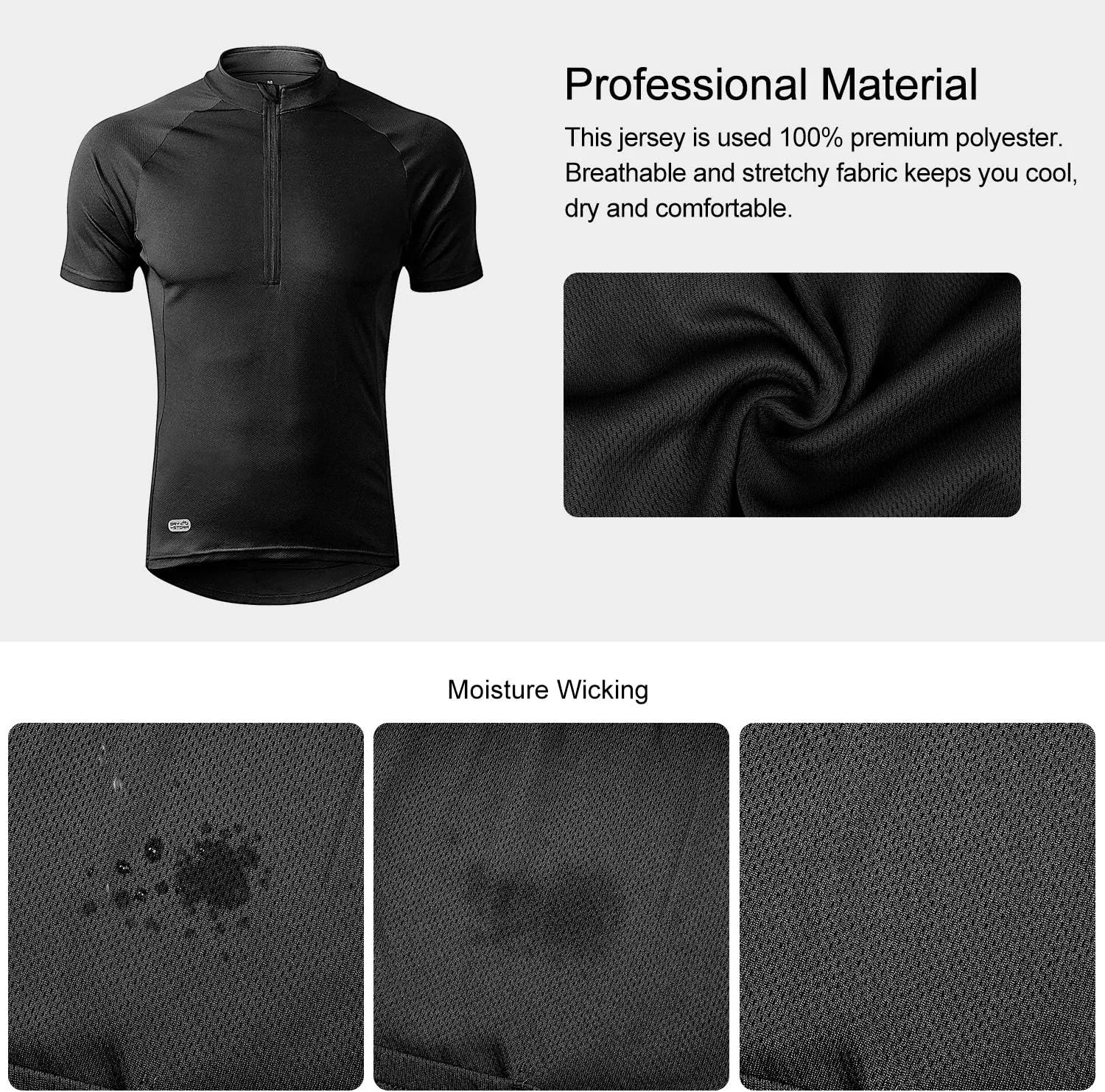 INBIKE Men's Cycling Jerseys Moisture Wicking Short Sleeve Quick Dry Bike Jersey Long Sleeve Running Tops Breathable