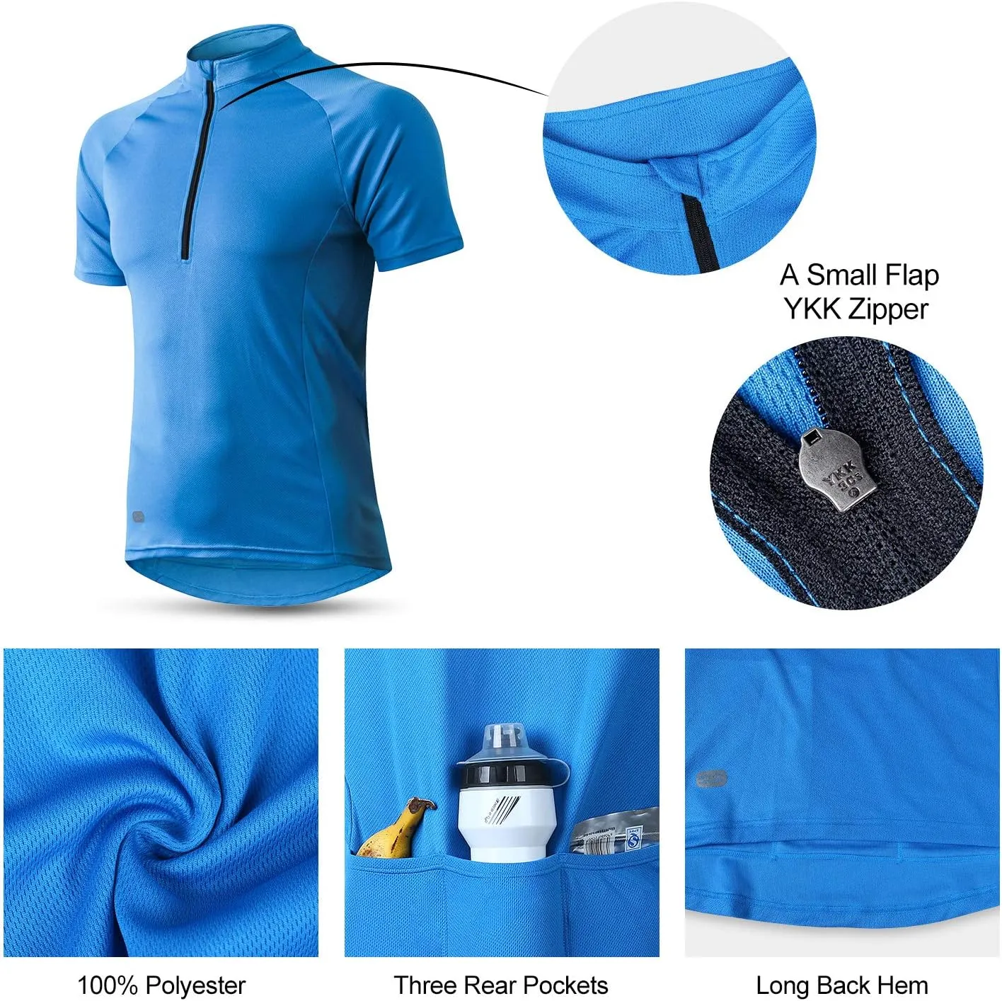 INBIKE Men's Cycling Jerseys Moisture Wicking Short Sleeve Quick Dry Bike Jersey Long Sleeve Running Tops Breathable