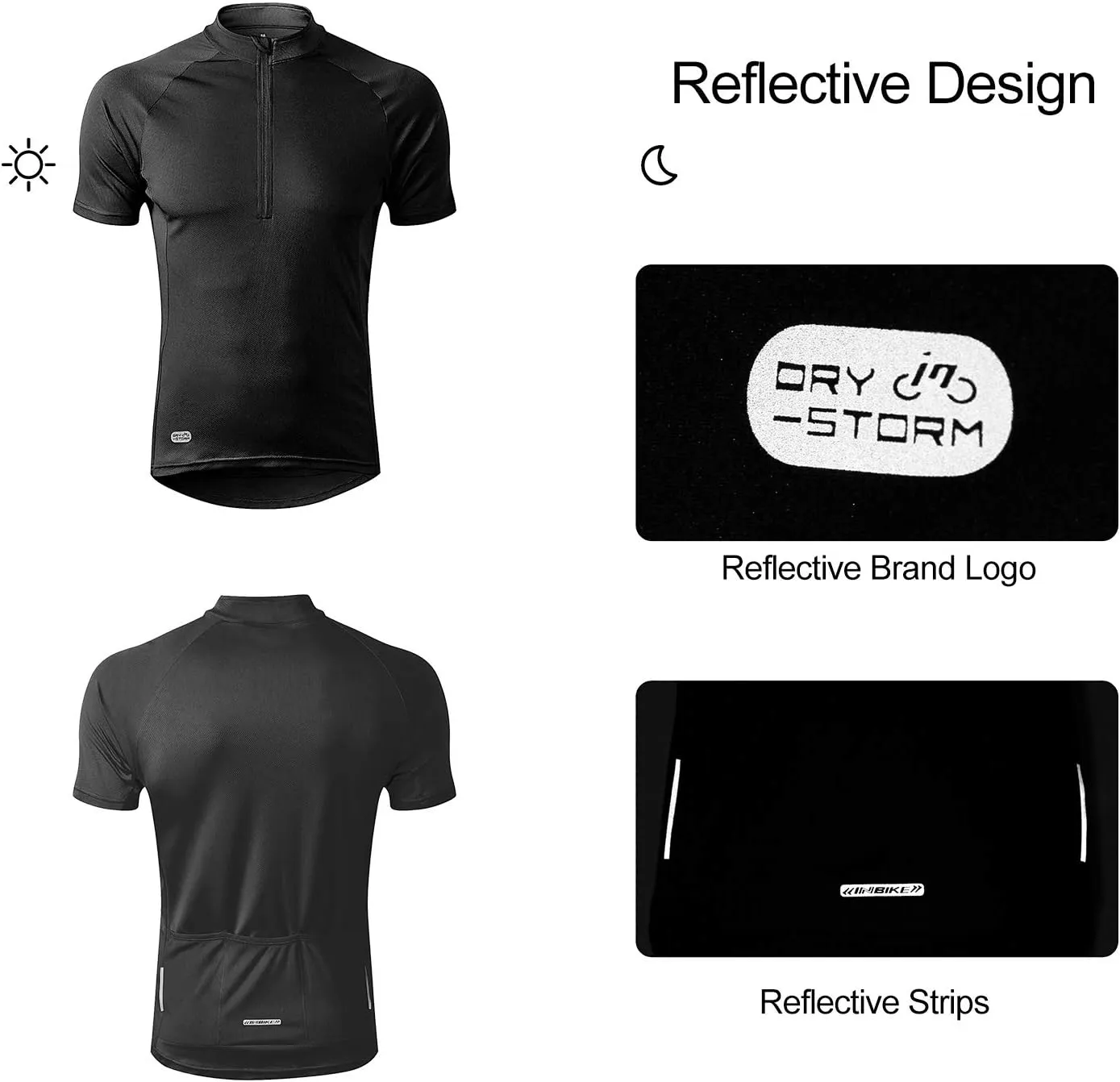INBIKE Men's Cycling Jerseys Moisture Wicking Short Sleeve Quick Dry Bike Jersey Long Sleeve Running Tops Breathable