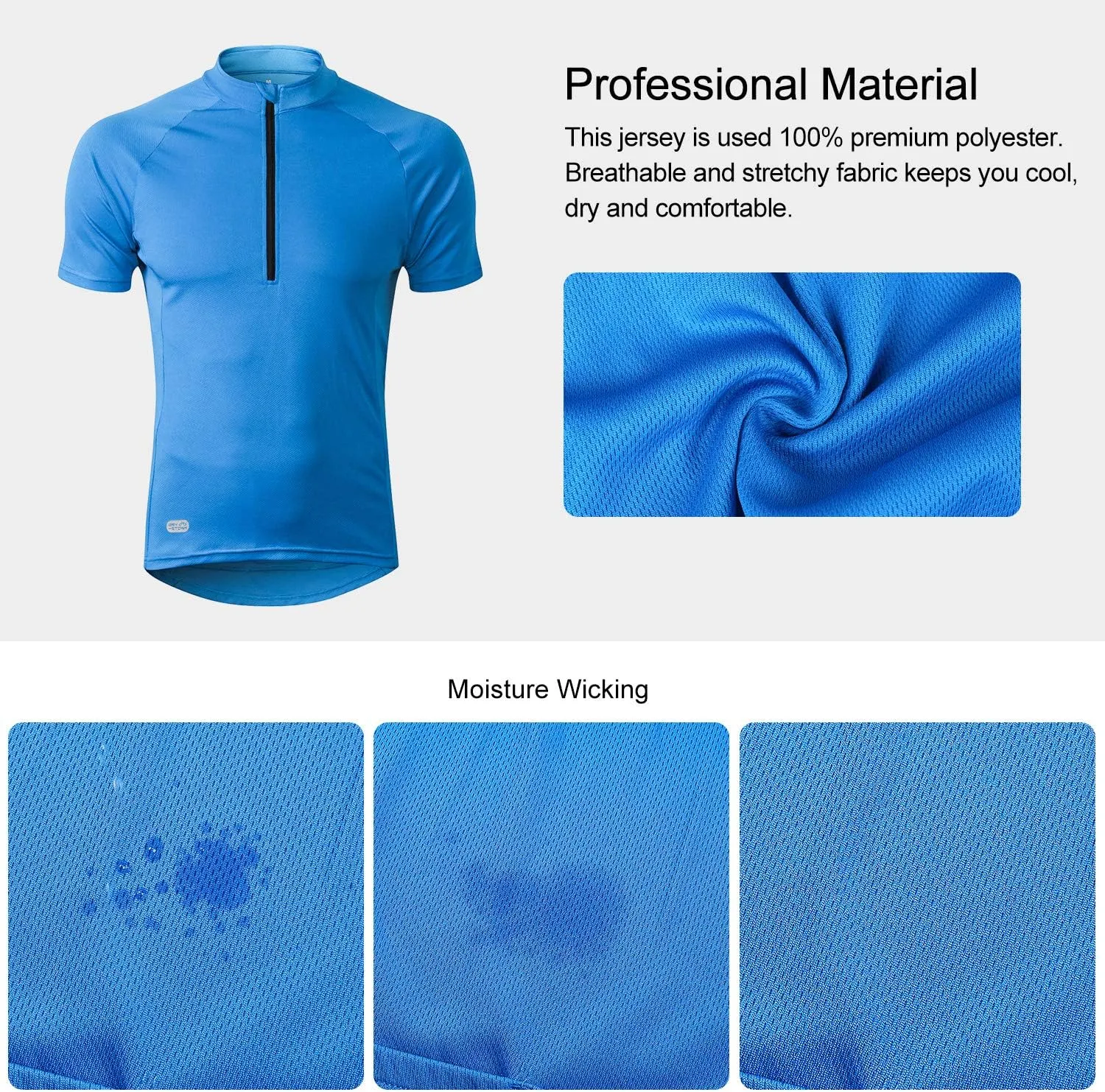 INBIKE Men's Cycling Jerseys Moisture Wicking Short Sleeve Quick Dry Bike Jersey Long Sleeve Running Tops Breathable