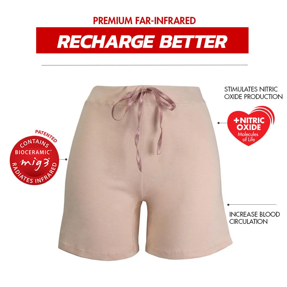 Invel® Pajama Shorts - Women's - Satin detail with Bioceramic MIG3® Far-Infrared Technology