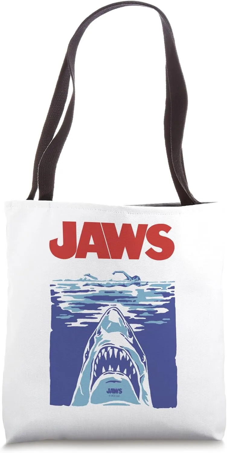 Jaws 50th Anniversary Poster Classic Style Front & Back Tote Bag