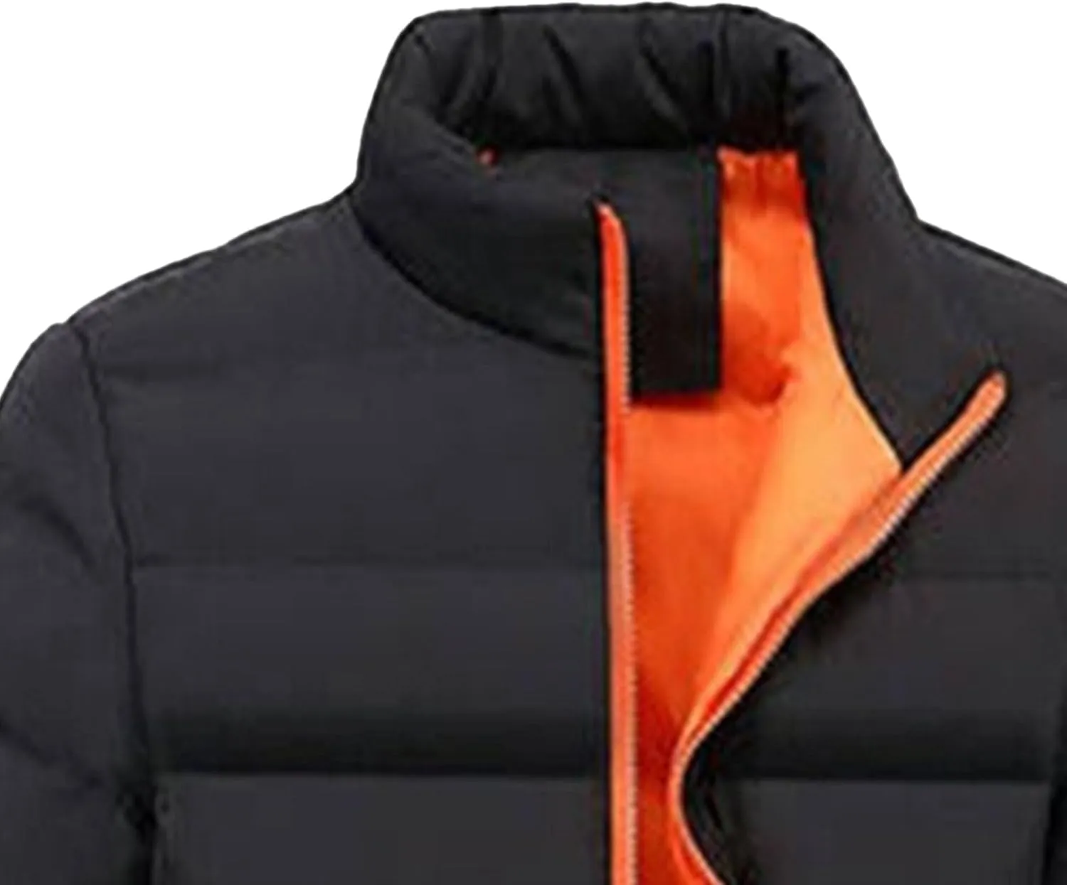 JEShifangjiusu Mens Water Resistant Puffer Jacket Windproof Insulated Overcoat Warm Winter Notched Collar Coat