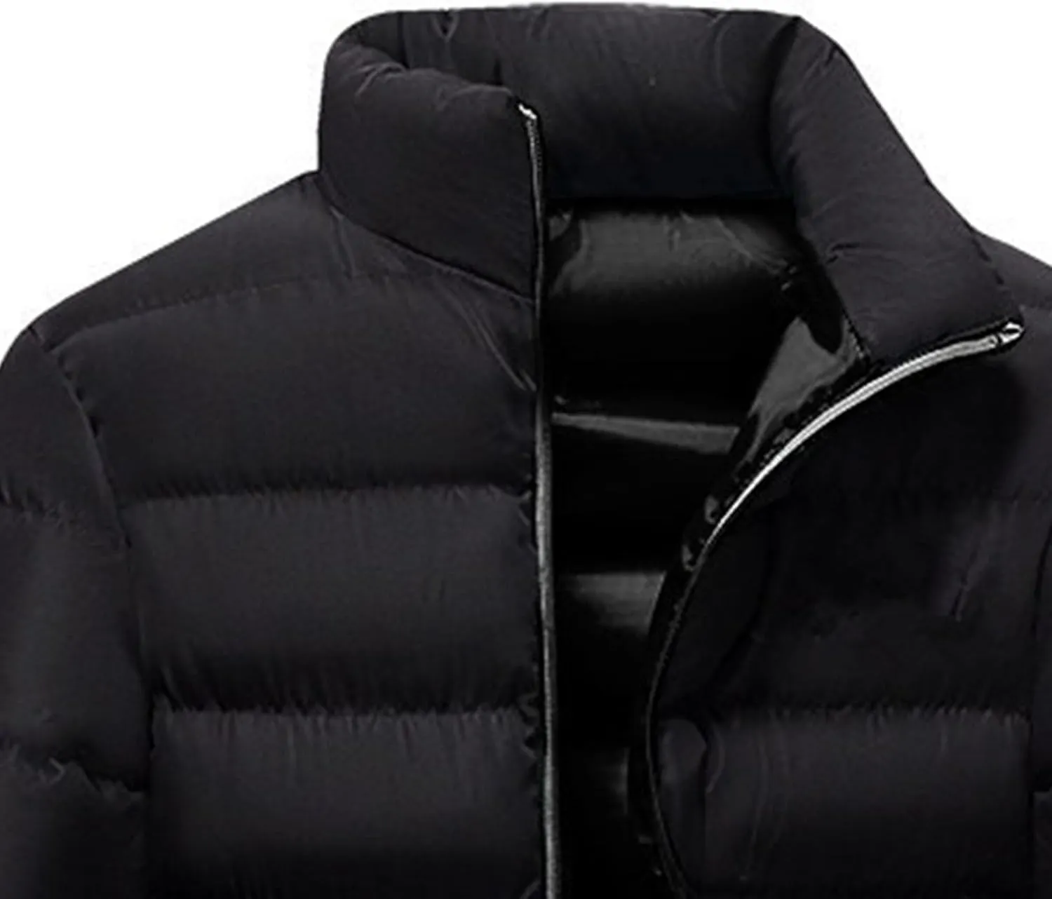 JEShifangjiusu Mens Water Resistant Puffer Jacket Windproof Insulated Overcoat Warm Winter Notched Collar Coat