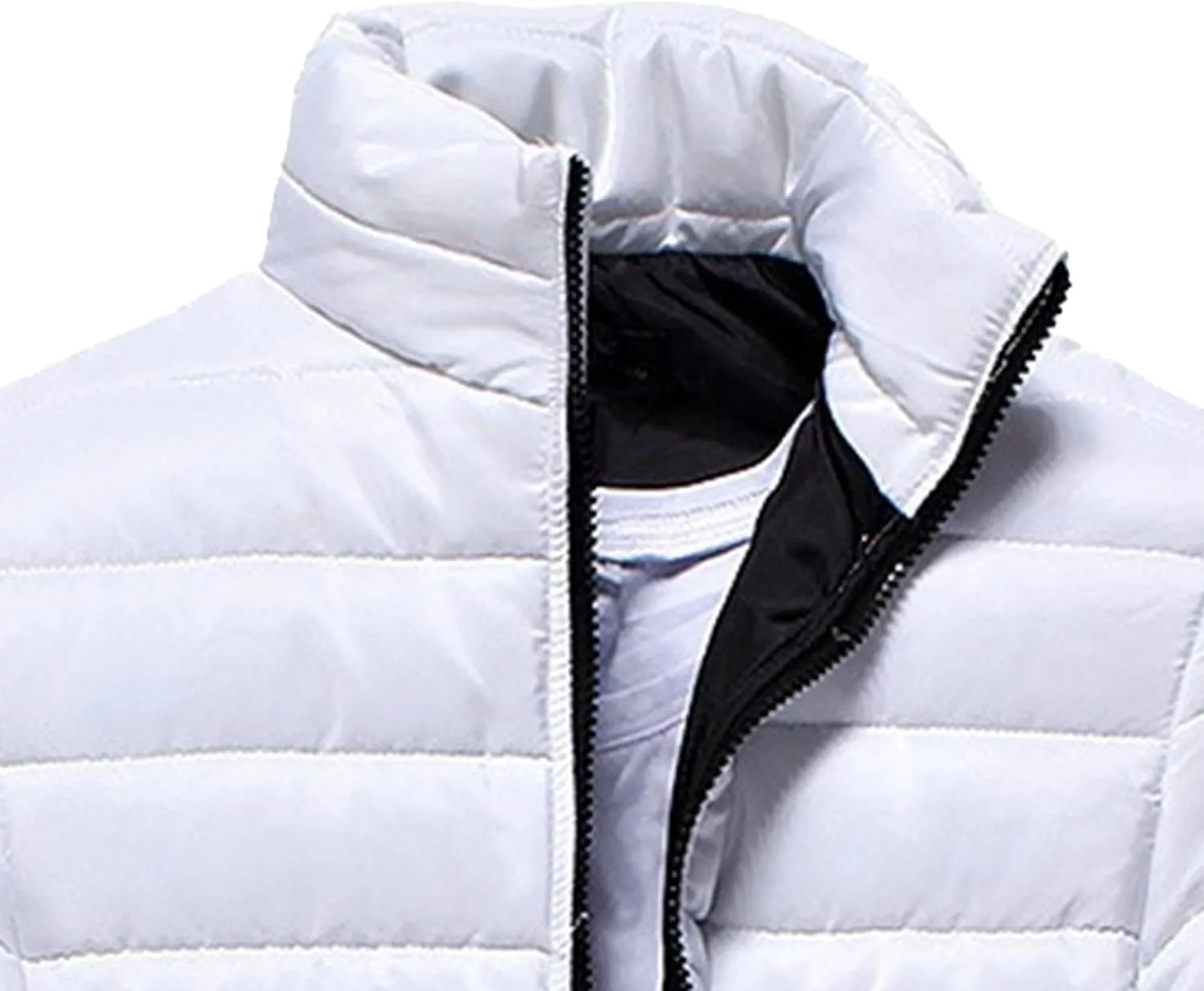 JEShifangjiusu Mens Water Resistant Puffer Jacket Windproof Insulated Overcoat Warm Winter Notched Collar Coat