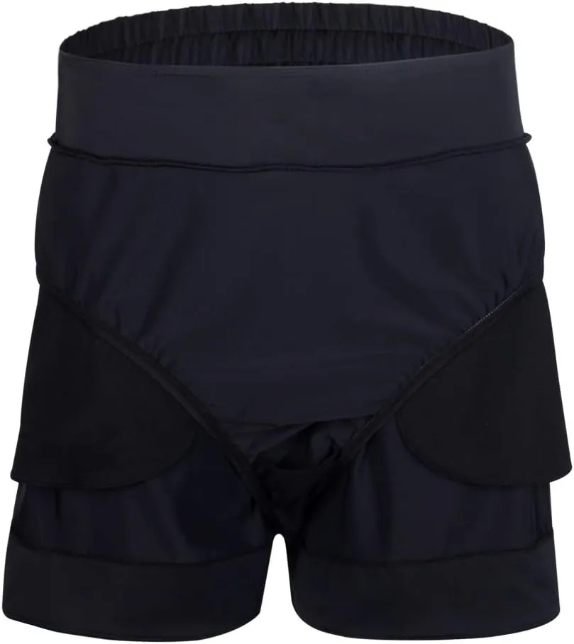 JINXUEER Plus Size Solid Board Shorts Tankini Bikini Swimwear Bottom Mid Waisted Swimsuit with Briefs and Pocket for Women